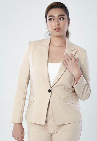 Power Suits Blazer-Sand