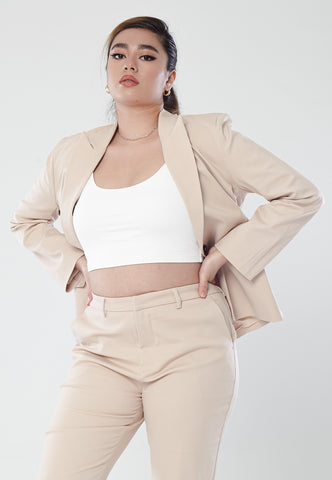 Power Suits Blazer-Sand