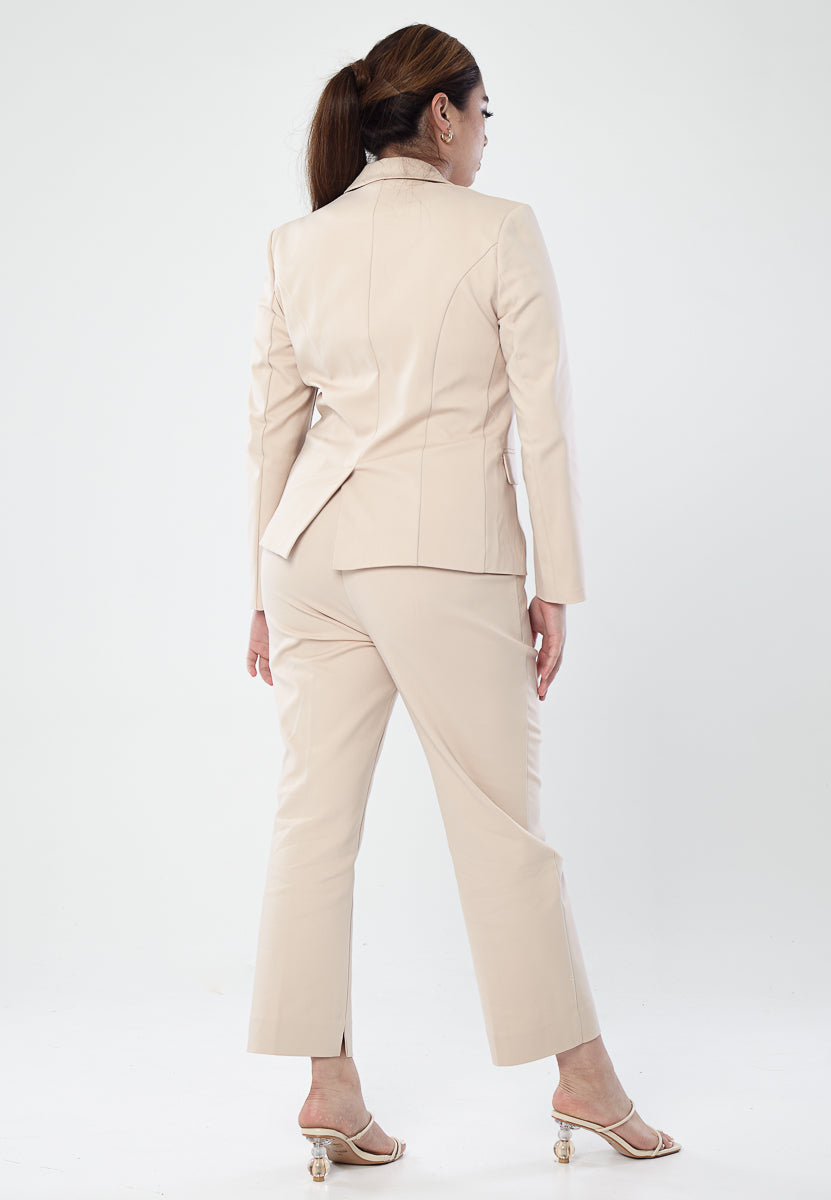 Power Suits Blazer-Sand