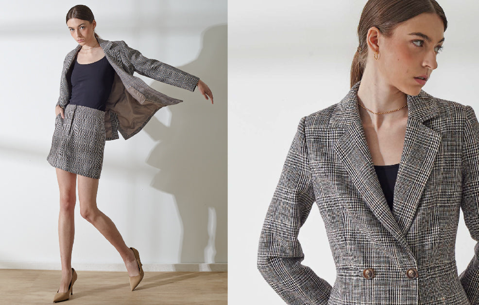 Double-Breasted Blazer With Welt Pockets