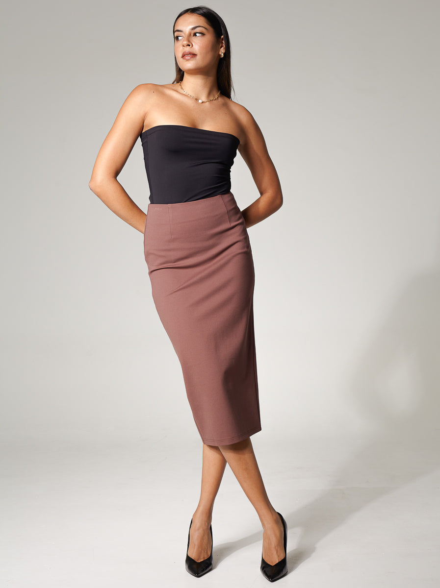 Knit Midi Pencil Skirt