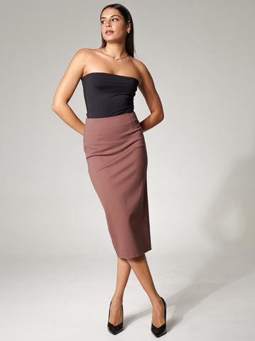 Knit Midi Pencil Skirt