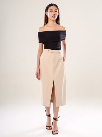 Midi Skirt With Front Slit