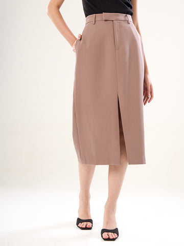 Midi Skirt With Front Slit