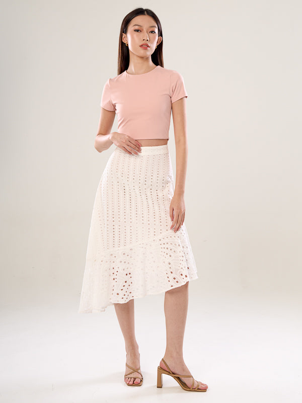 Broderie Asymmetrical Skirt