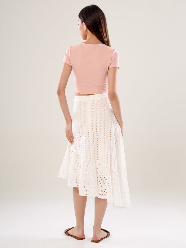 Broderie Asymmetrical Skirt