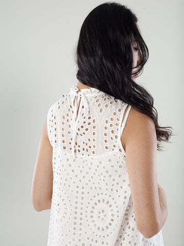 Cotton Eyelet Short Dress