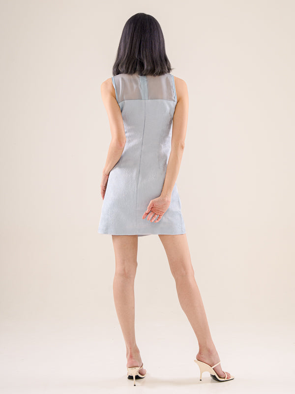 Short Dress With Mandarin Collar