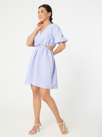 Deep V Dress with Cut-Out Details