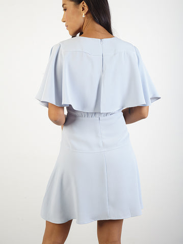 Flare Sleeve Crepe Dress