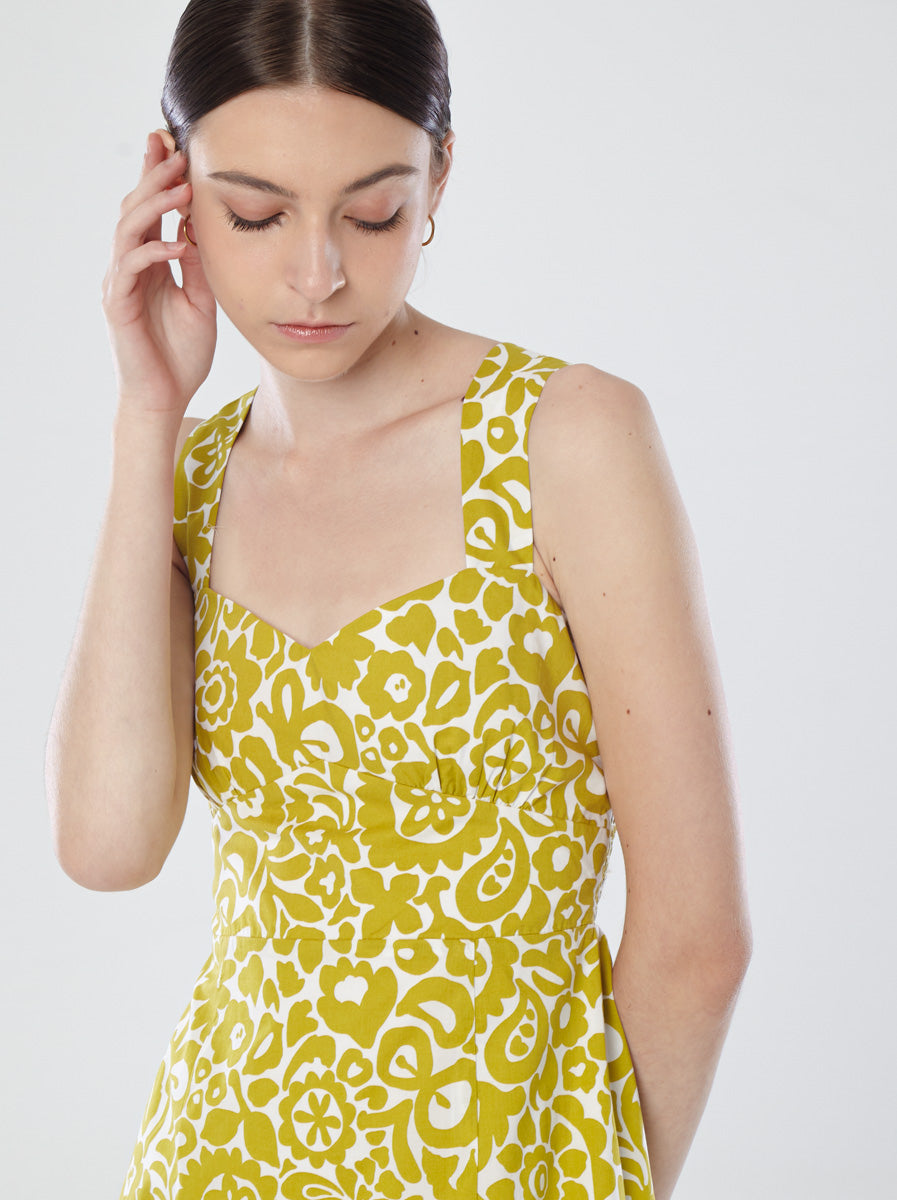 Sweetheart Neckline Loose-Cut Dress