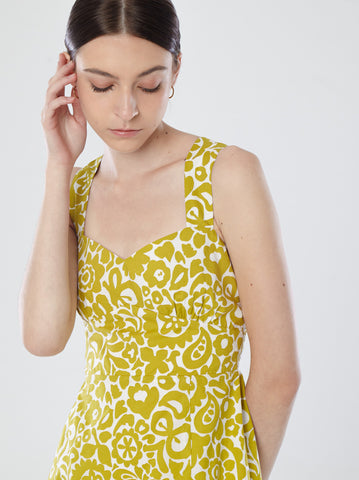 Sweetheart Neckline Loose-Cut Dress