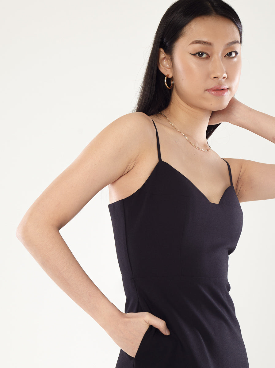 Strappy Crepe Midi Dress