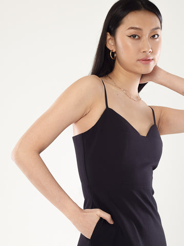 Strappy Crepe Midi Dress