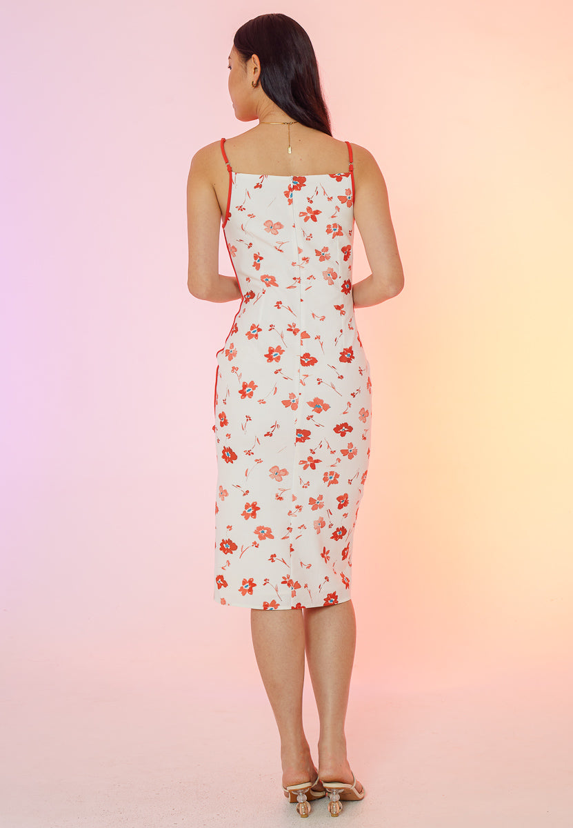 Printed Linen Slim-Fit Dress