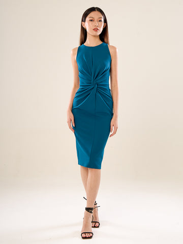 Twist-Front Knit Dress