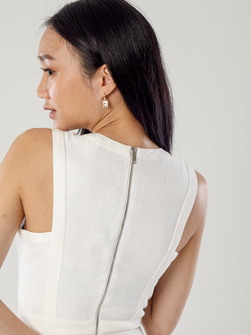 Cross Halter Neck Tweed Dress