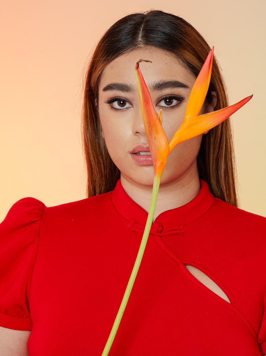 Structured Neoprene Cheongsam