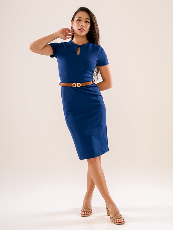 Belted Roma Knit Dress - Army Green