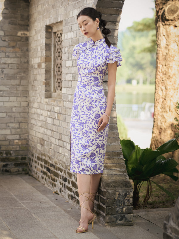 Printed Rayon Traditional Qipao