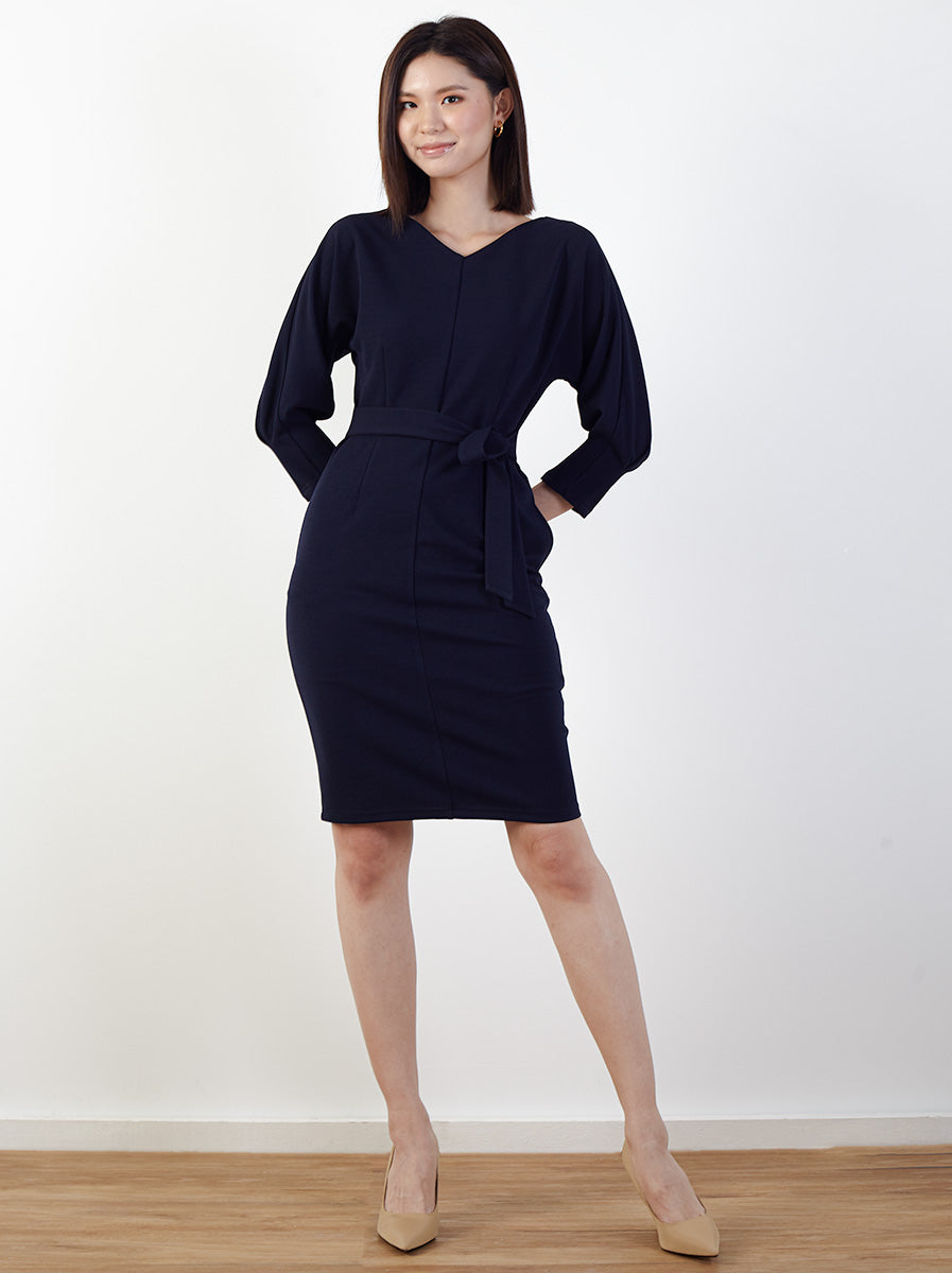 V-Neck Dress with 3/4 Sleeve