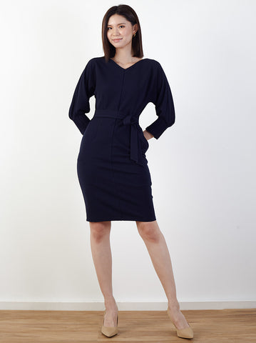 V-Neck Dress with 3/4 Sleeve