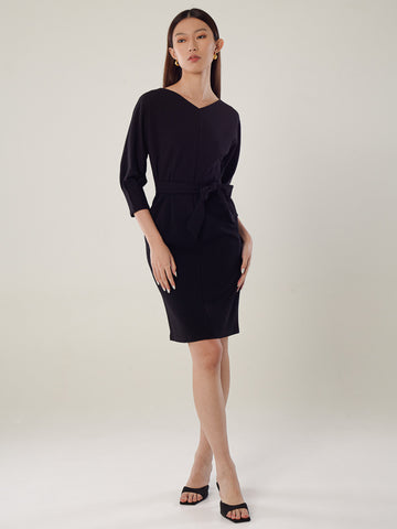 V-Neck Dress with 3/4 Sleeve