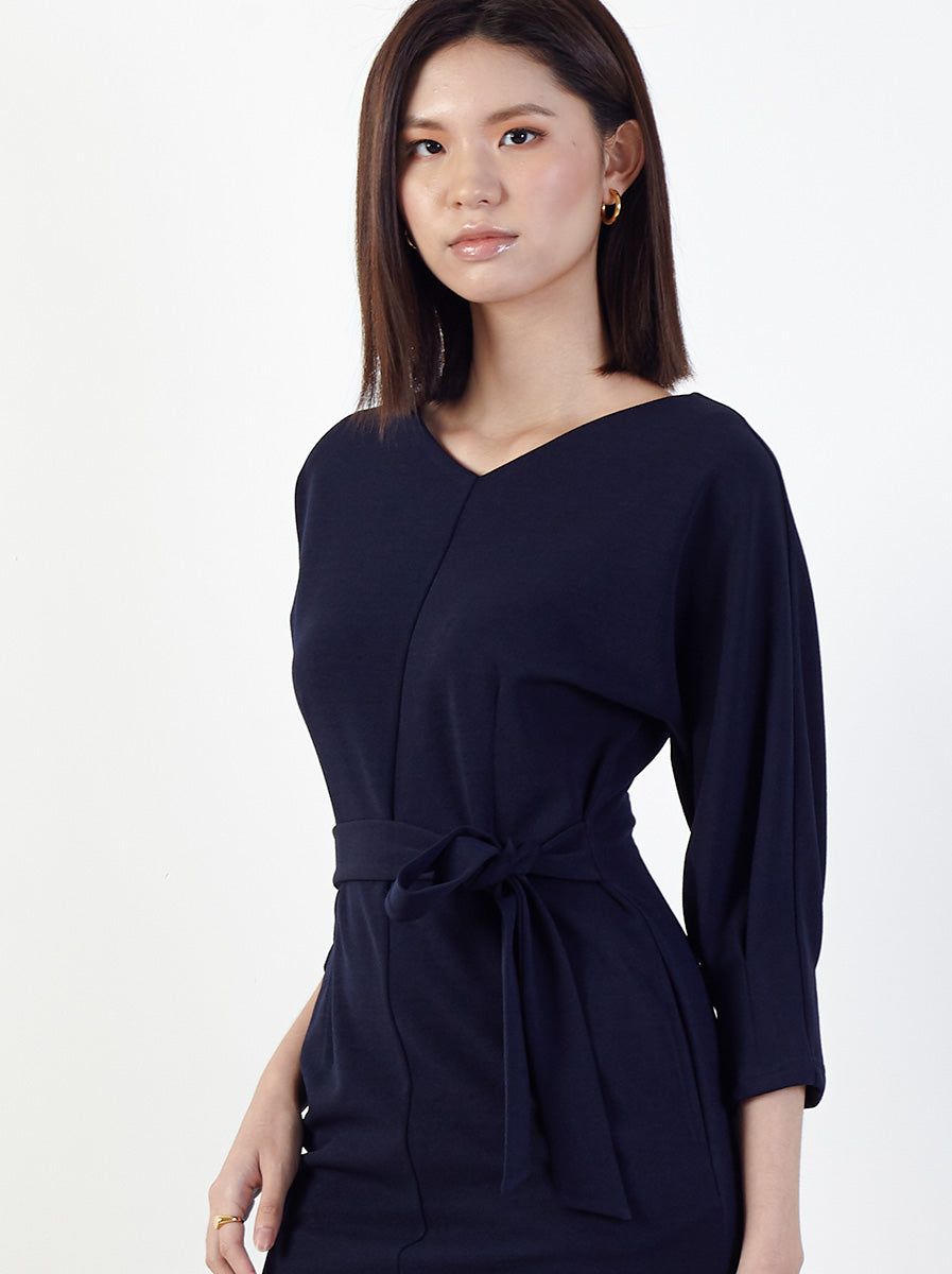 V-Neck Dress with 3/4 Sleeve