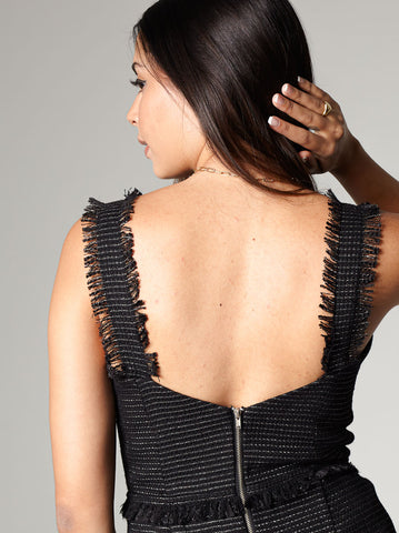 Bustier Tweed Slit Dress