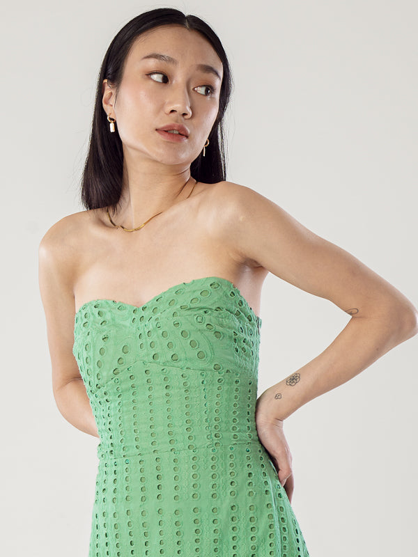 Cotton Eyelet Asymmetrical Dress