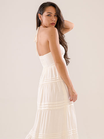 Linen Halter Neck Maxi Dress