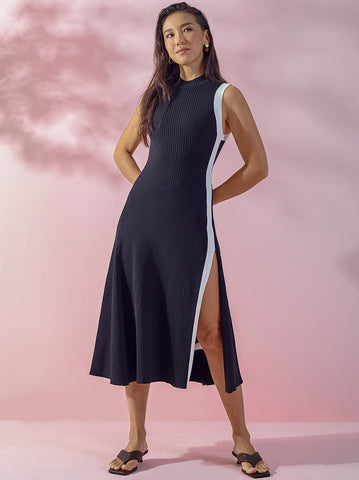 Sleeveless A-Line Knit Dress