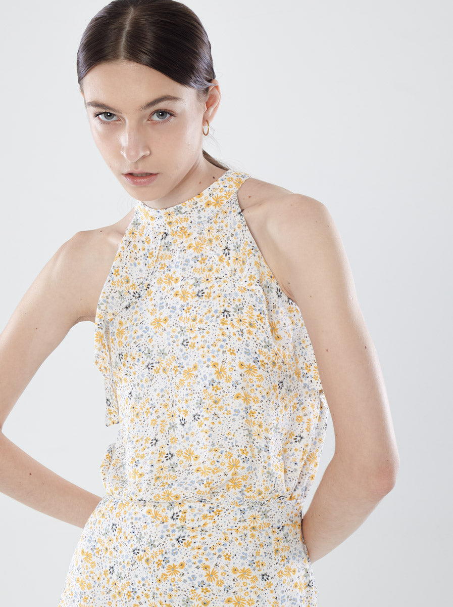 Halter Ruffled Dress