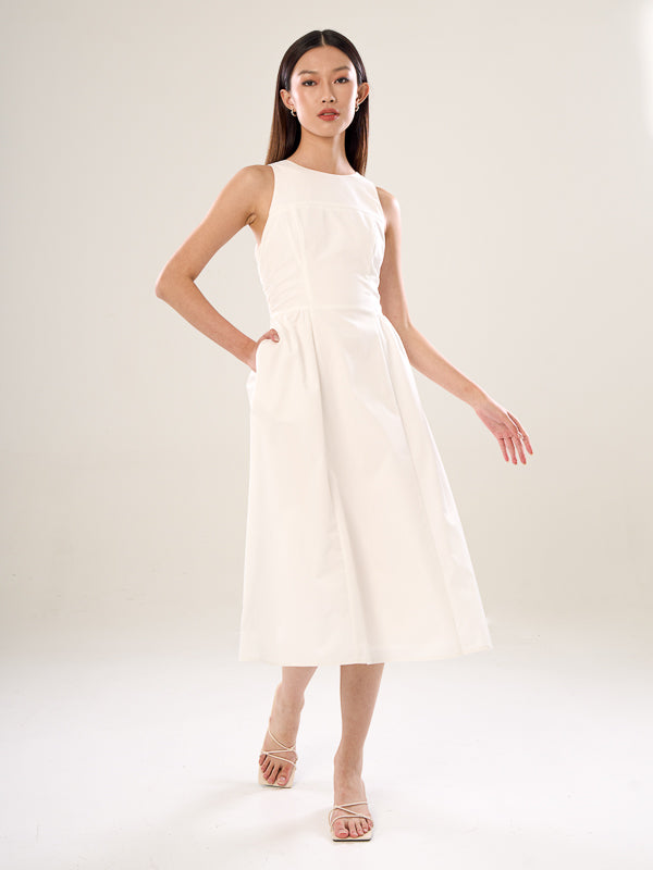 Sleeveless Flare Dress With Pockets