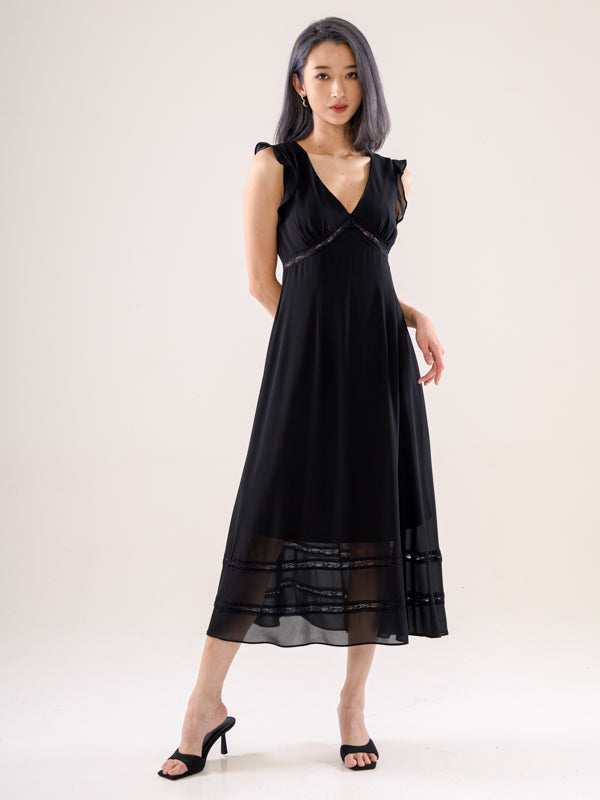 Ruffled Chiffon Sleeveless Dress