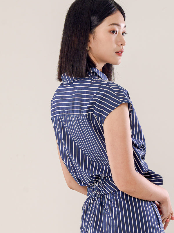 Stripe Cotton Shirt Dress