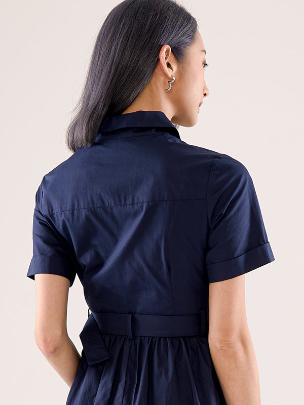 Poplin Shirt Dress With Belt