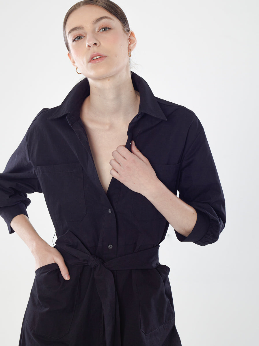 Button-Up Straight-Cut Dress