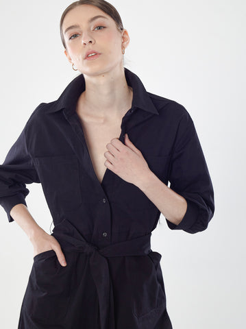 Button-Up Straight-Cut Dress