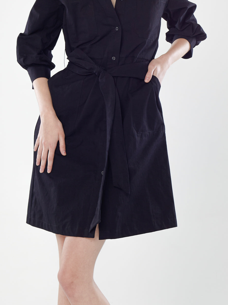 Button-Up Straight-Cut Dress