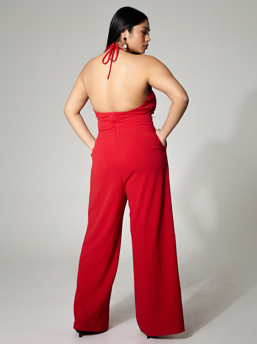 Crepe Halter Jumpsuit