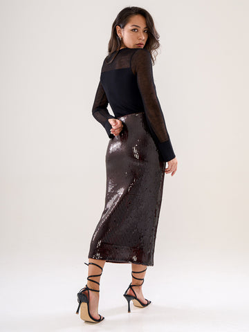 Sequinned Midi Skirt
