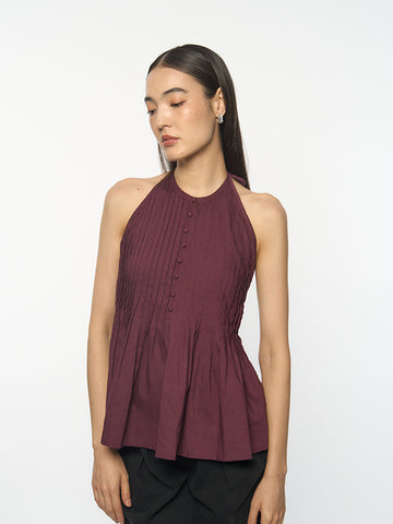 Pleated Halter Top