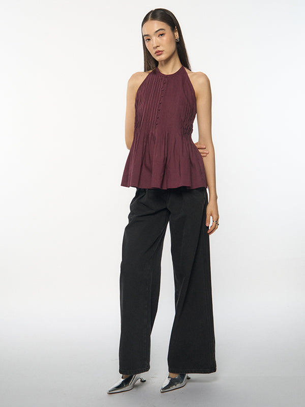 Pleated Halter Top