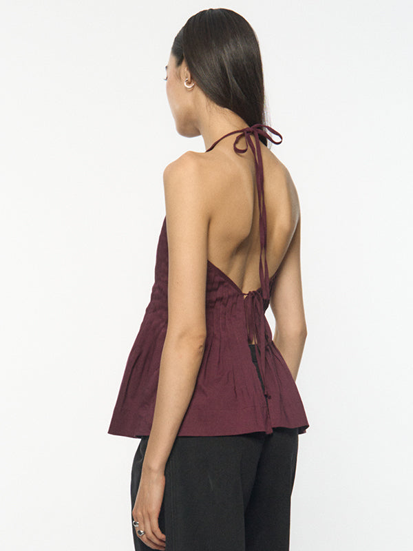 Pleated Halter Top