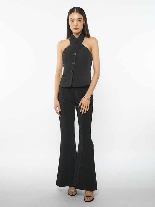 Padded Cross Over Halter Top