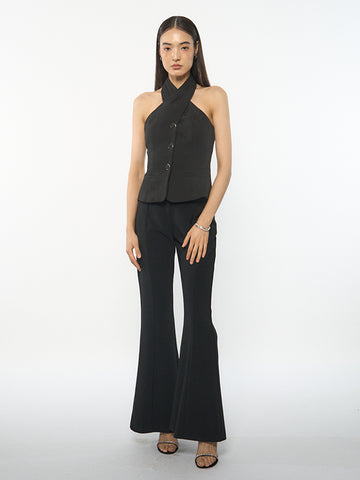 Padded Cross Over Halter Top