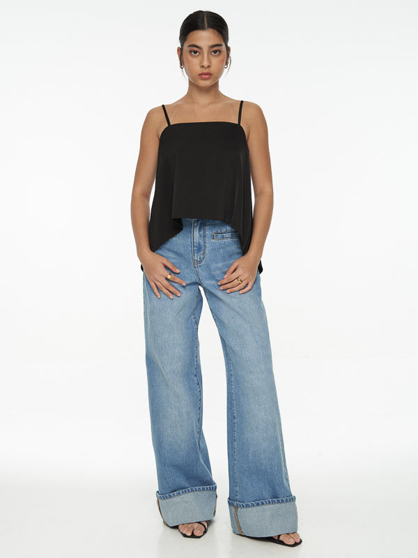 Back Button Strappy Top