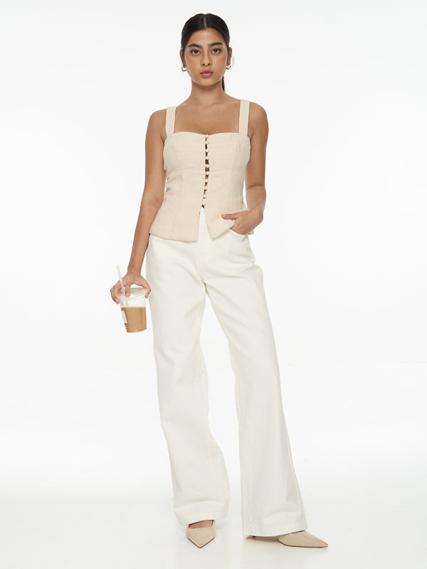 Buttoned Linen Cami
