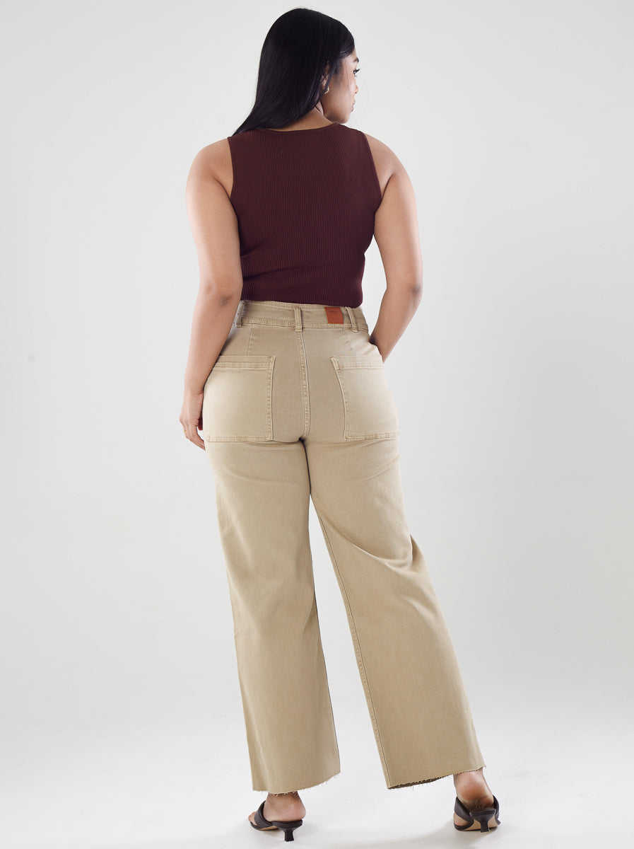 Ribbed V-Neck Crop Top